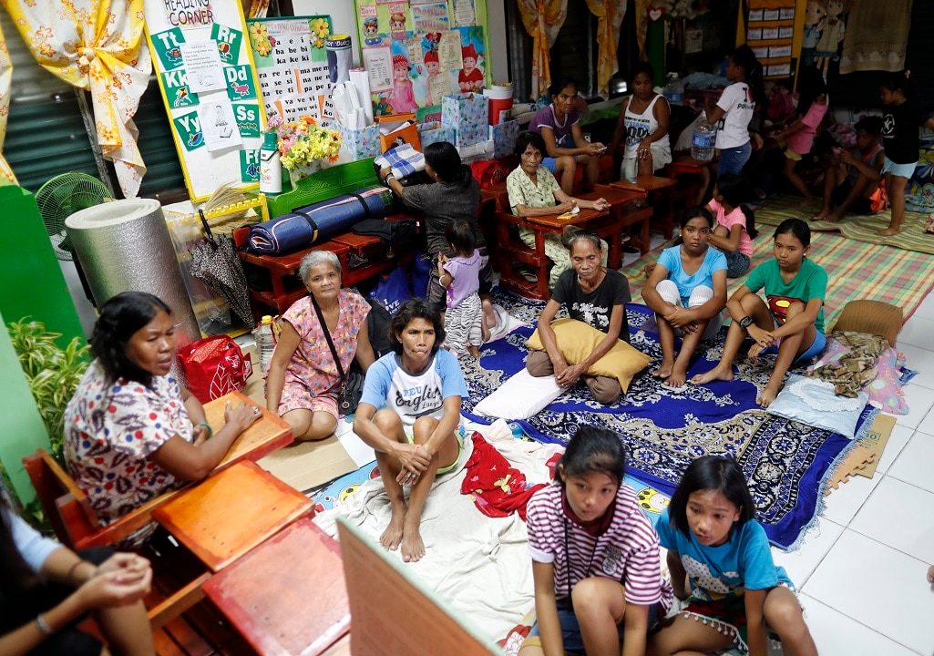 A school has been turned into a temporary shelter in the town of Aparri. A school has been turned into a temporary shelter in the town of Aparri.