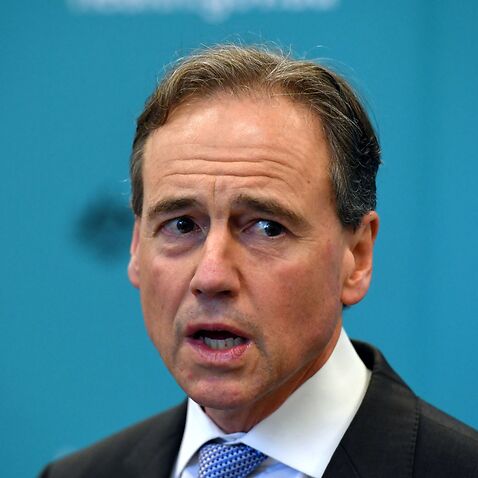 Minister for Health Greg Hunt at a press conference in Canberra