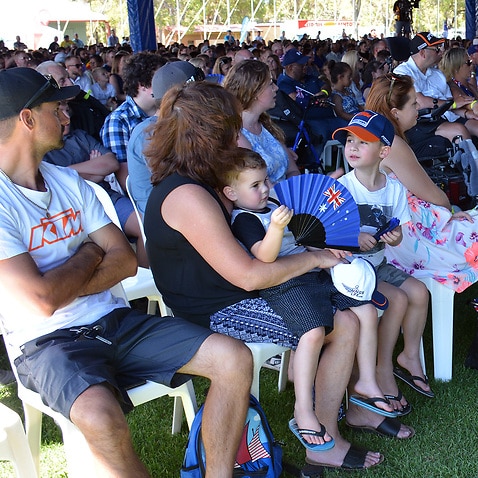 The crowd is seen during an Australia Day citizenship ceremony in the city of Waneroo, in Perth's north, Thursday, Jan. 26, 2017