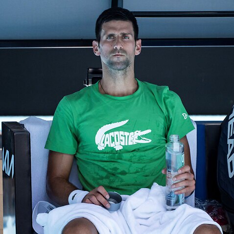 Novak Djokovic during a practise session before this year’s Australian Open, 13 Jan.