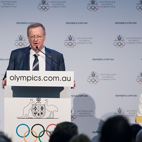File: AOC President John Coates addresses the Australian Olympic Committee after he won the vote during the meeting of the Australian Olympic Committee (AOC) 