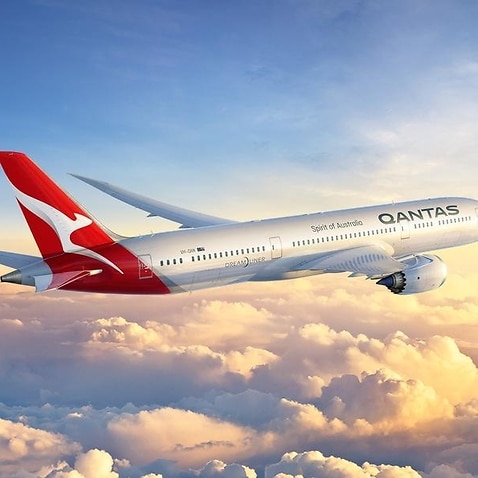 A Qantas Boeing 747 Dreamliner