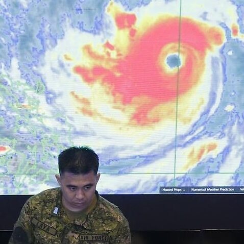 Thousands of people are being evacuated as Typhoon Mangkhut's bears down in the Philippines. (AAP)