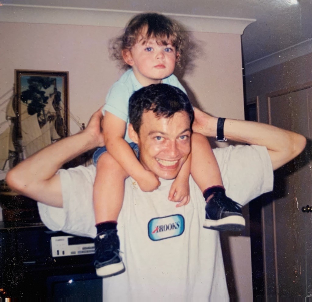 Amber with her father David Brown.