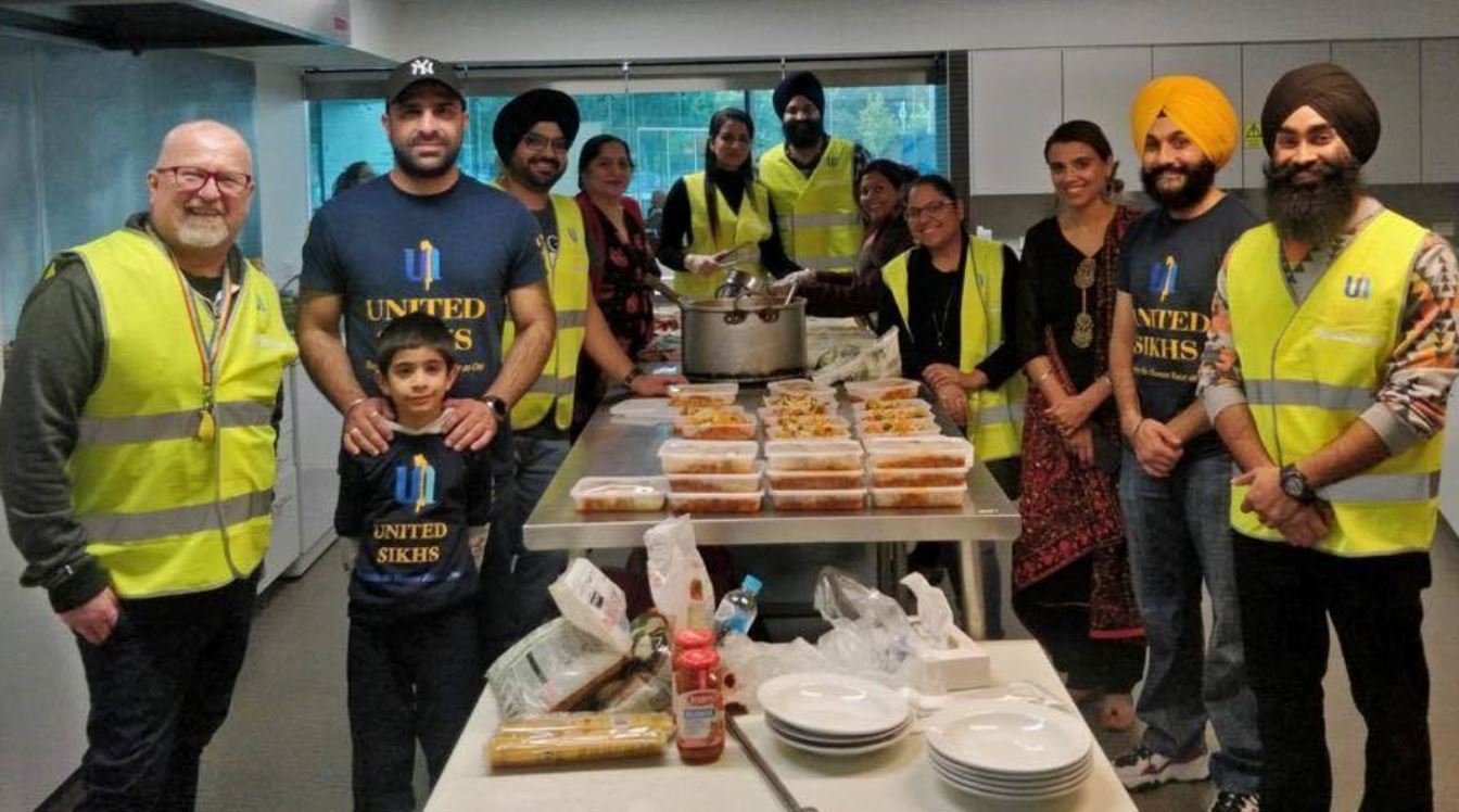 United Sikhs volunteers ready to distribute free food  amongst the families affected by COVID-19 pandemic.