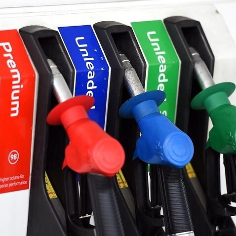 A file image of petrol pumps at a service station