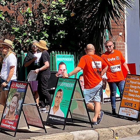 Image of NSW election 2019 campainging by various parties