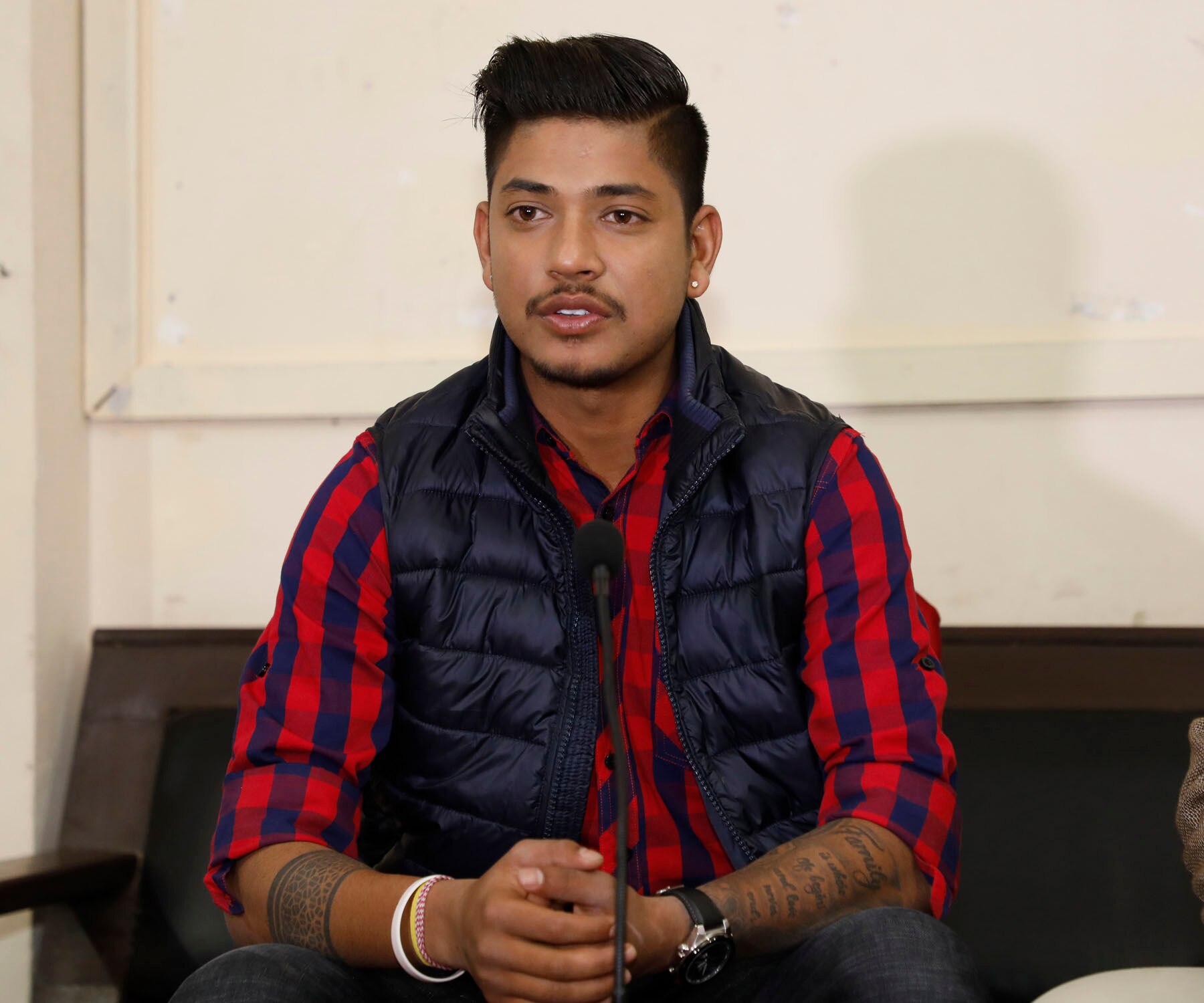 Sandeep Lamichhane before going to play his second season of Indian premier league cricket.
