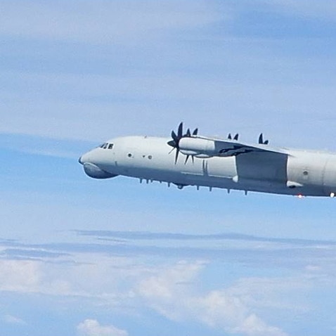 A handout photo released on 10 September 2020 by Taiwan, showing Chinas Y-8 Anti-Submarine Warfare aircraft entertaining Taiwan's Air Defense Identification Zone