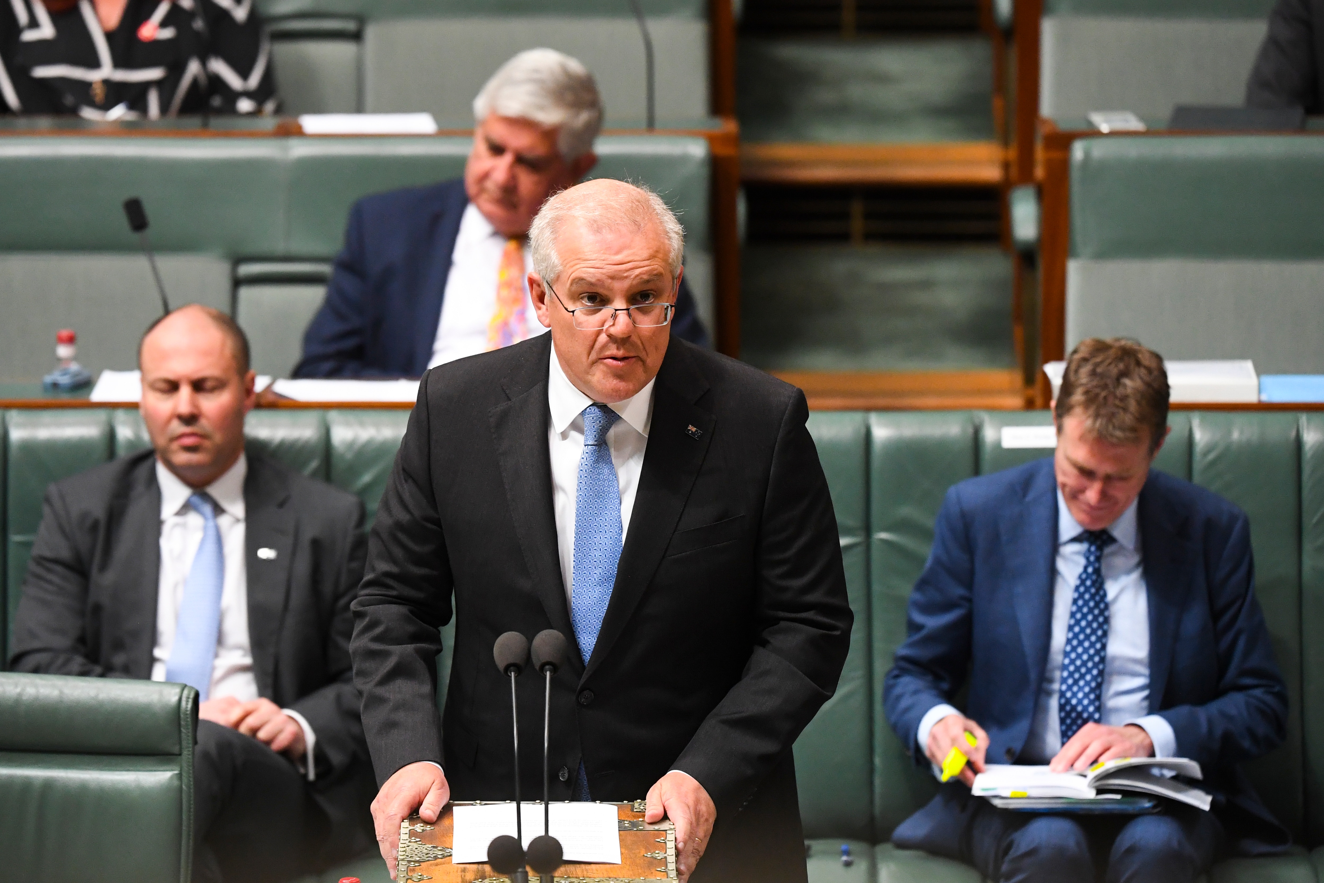 Prime Minister Scott Morrison speaks during House of Representatives Question Time.