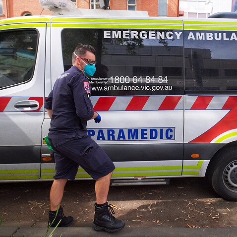 A paramedic outside Melbourne's St Vincent's hospital
