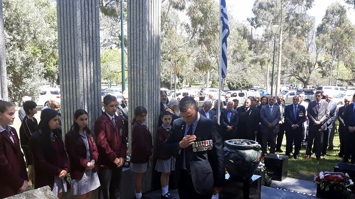 Afghanistan veteran Ken (Kyriakos) Tsirigotis at the Australian Hellenic Memorial, Melbourne. 