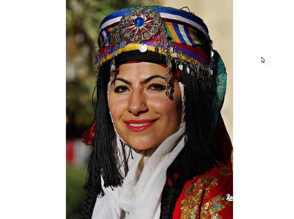 Woman in traditional Kurdish costume, Diyarbakir