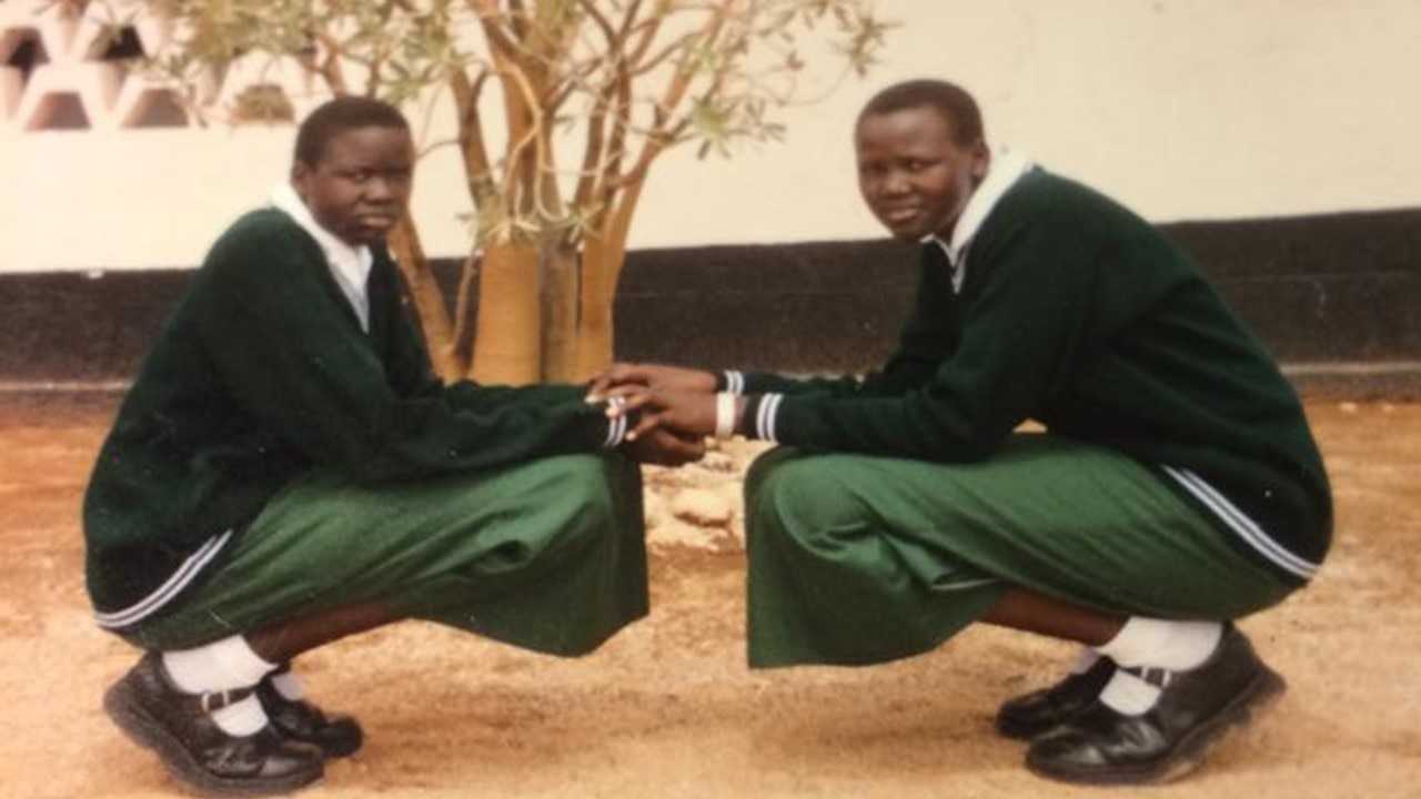 Abul and one of her friend during high school in Kenya 