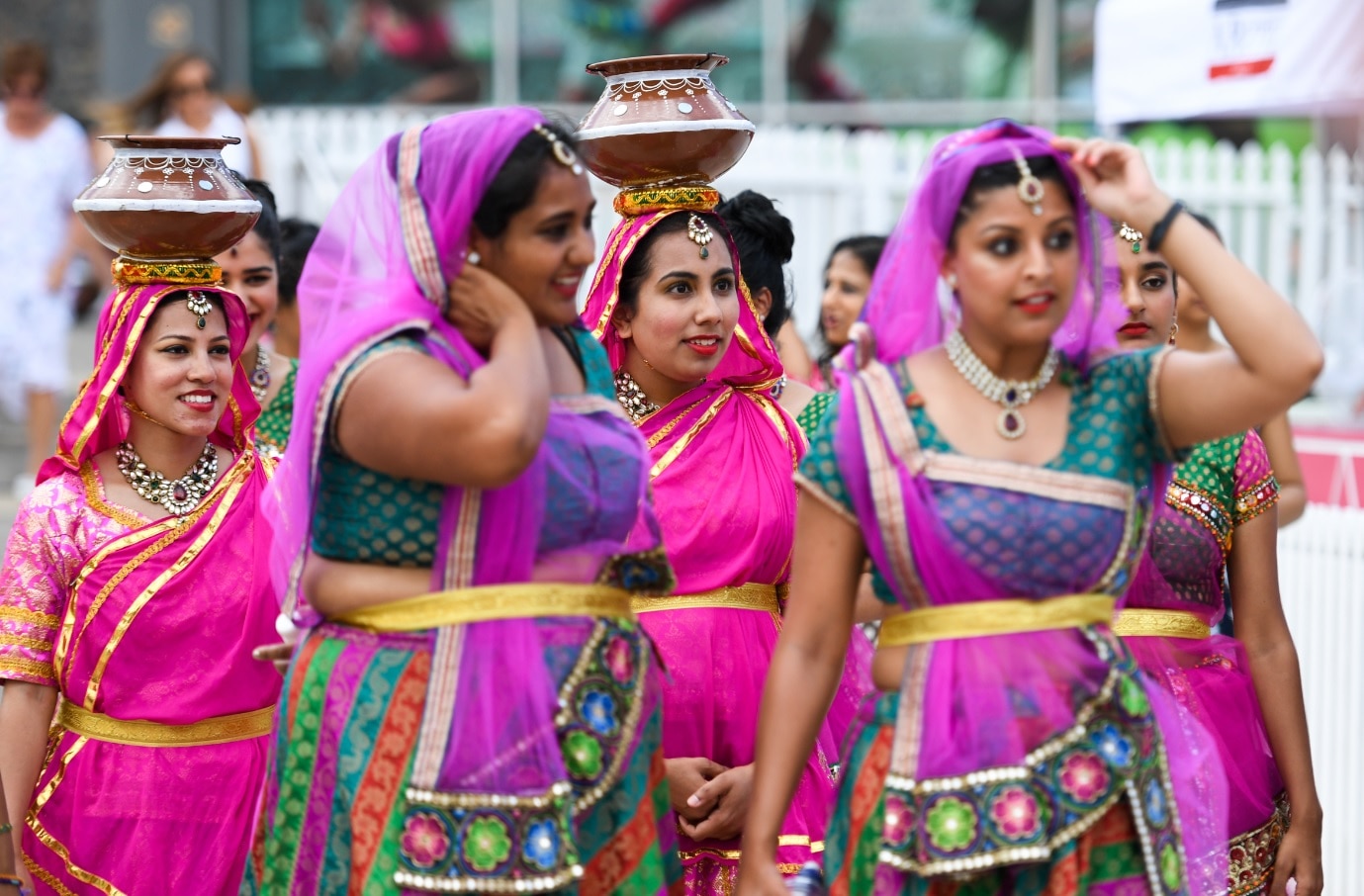 Indian dancers are seen at the Jane McGrath Day luncheon at the SCG in Sydney, Saturday, January 5, 2019.