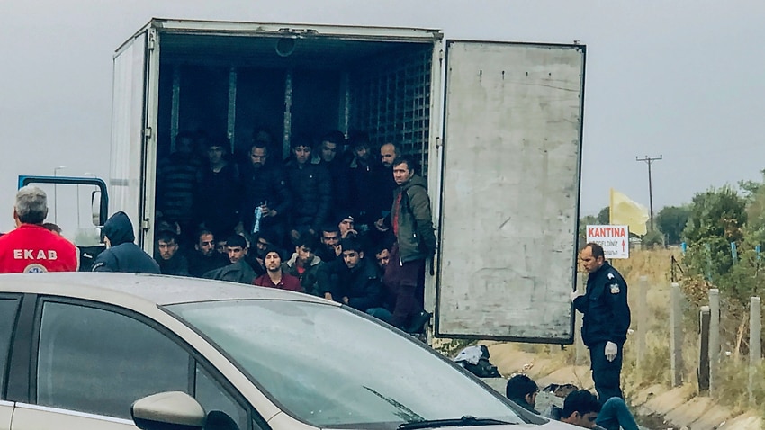 Image result for 41 migrants found in refrigerated truck in Greece"