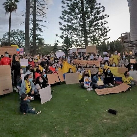 Colombianos se manifiestan en Perth 
