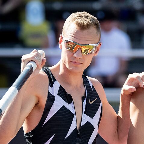 US pole vaulter Sam Kendricks, pictured at the Diamond League Track and Field meeting in Stockholm in July, has tested positive to COVID-19.