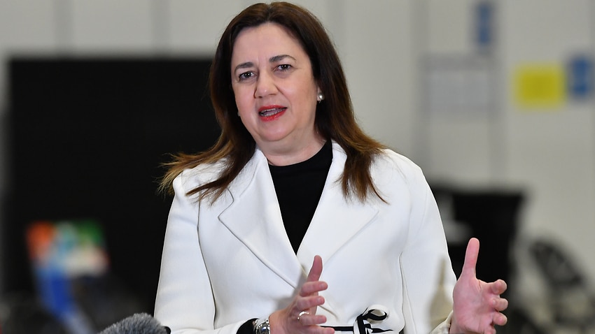 Queensland Premier Annastacia Palaszczuk is seen during a press conference in Brisbane on Monday, 9 August, 2021.