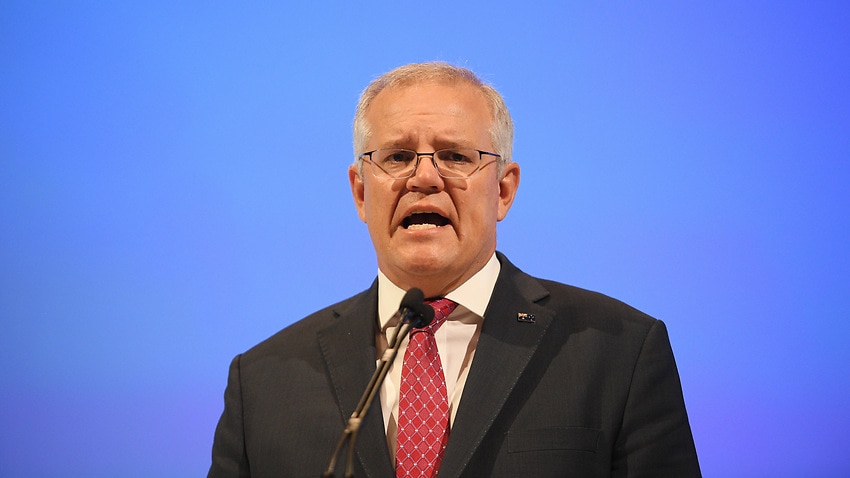 Prime Minister Scott Morrison speaking during the Australian Financial Review (AFR) Business Summit.