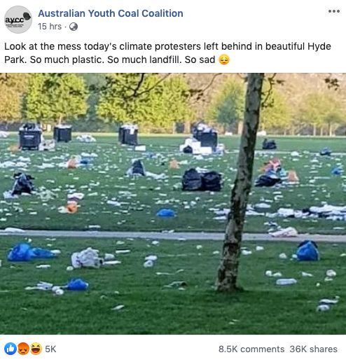 The post from the Australian Youth Coal Coalition went viral. 