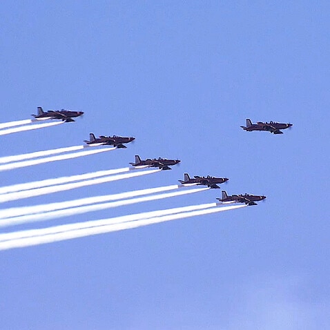 Part of the RAAF flypast in Canberra celebrating 100 years
