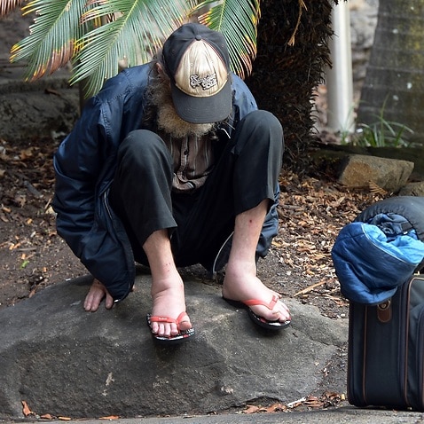 A homeless man in Brisbane - health inequity is growing in Australia