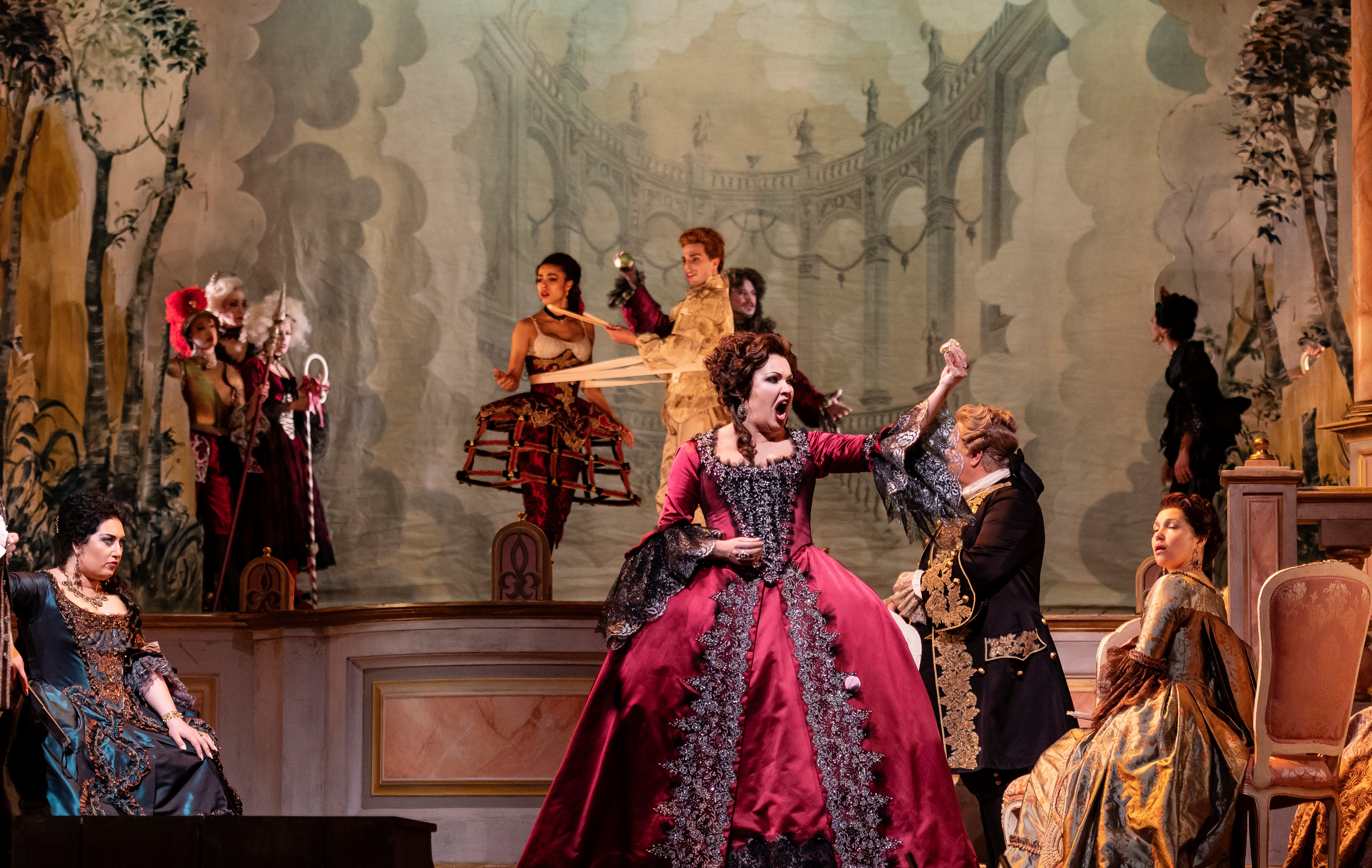 Russian soprano Anna Netrebko performs with mezzo-soprano Anita Rachvelishvili from the Republic of Georgia in 'Adriana Lecouvreaur' at the Met. Netrebko & Cast In 'Adriana Lecouvreur'