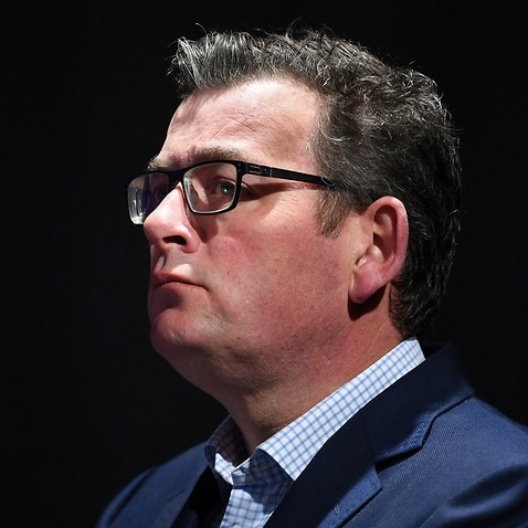 Victorian Premier Daniel Andrews looks on during a press conference in Melbourne, Thursday, August 27, 2020. Victoria has recorded 113 new cases of coronavirus overnight and 23 deaths in the past 24 hours. (AAP Image/James Ross) NO ARCHIVING