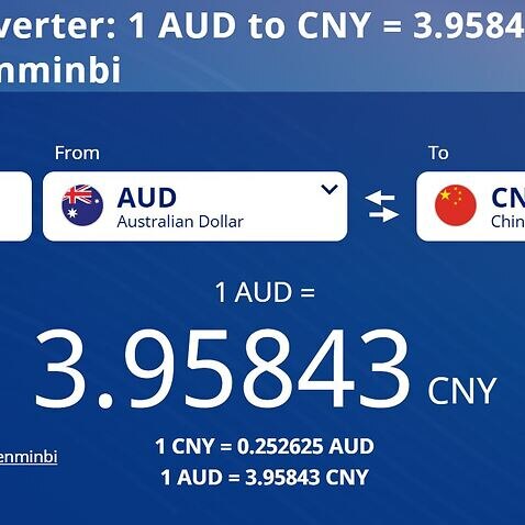 AUD to CNY exchange rate plungs to lowest level
