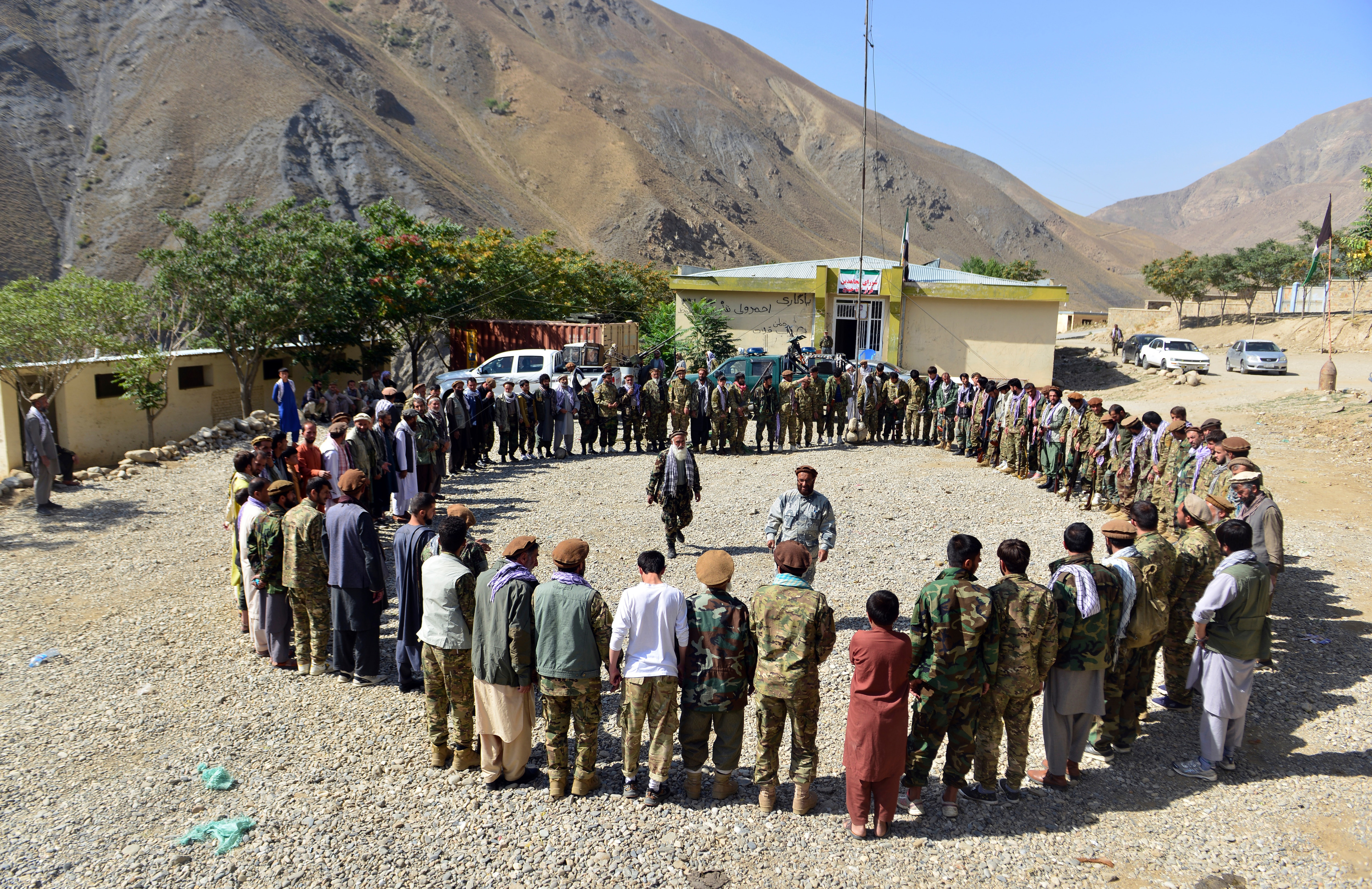 Militiamen loyal to Ahmad Massoud, son of the late Ahmad Shah Massoud, take part in a training exercise, in Panjshir province, northeastern Afghanistan, Monday, Aug. 30, 2021. The Panjshir Valley is the last region not under Taliban control following thei