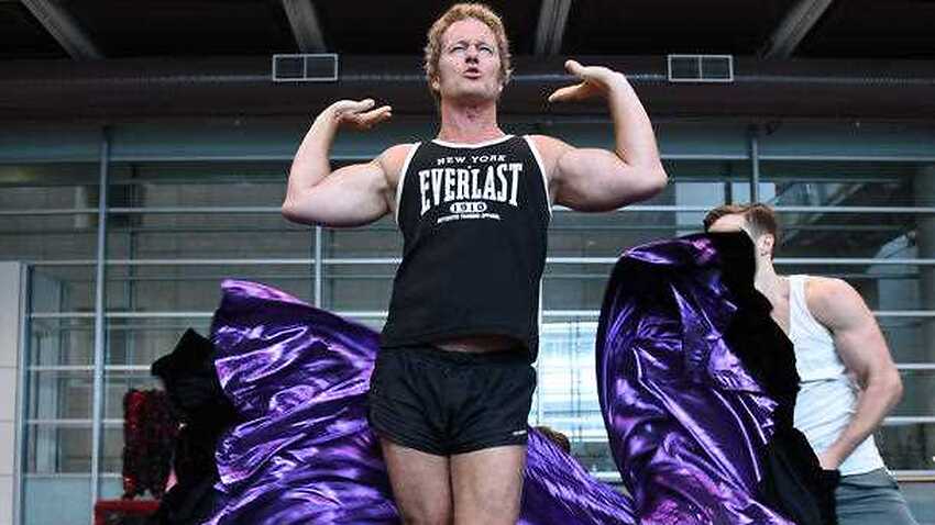 Craig McLachlan, playing the role of Frank N Furter, takes part in a rehearsal for Rocky Horror Show in Sydney on Tuesday, March 31, 2015.
