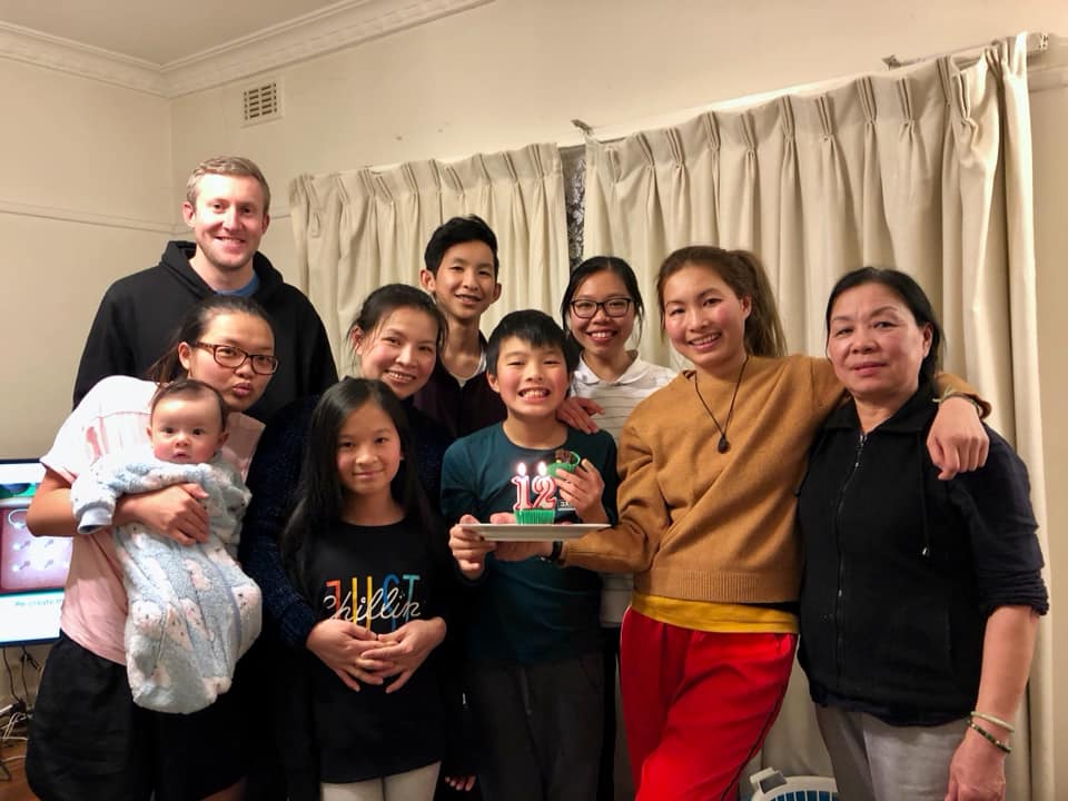 Billy celebrating his 12th birthday with his family in Australia. 