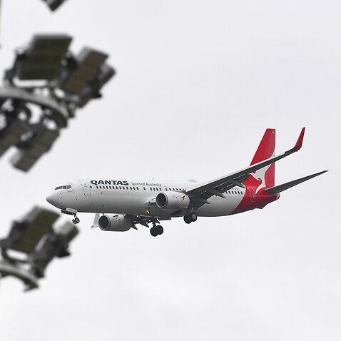 A Qantas plane approaches Adelaide in October 2020. The airline on Saturday operated the first repatriation flight from India since a travel ban was lifted.
