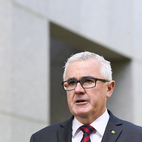Independent MP Andrew Wilkie speaks during a press conference at Parliament House in Canberra on February 28, 2018