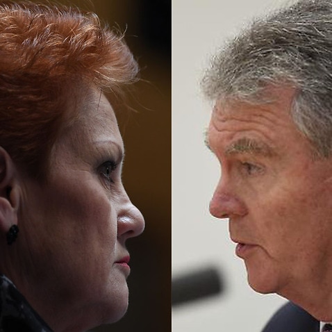 Senator Pauline Hanson and ASIO director-general Duncan Lewis.