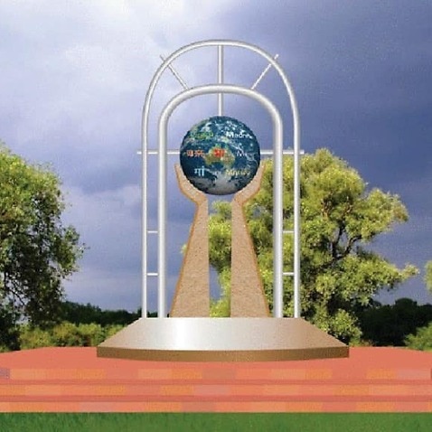 Model of the International Mother Language Monument in Lakemba Sydney