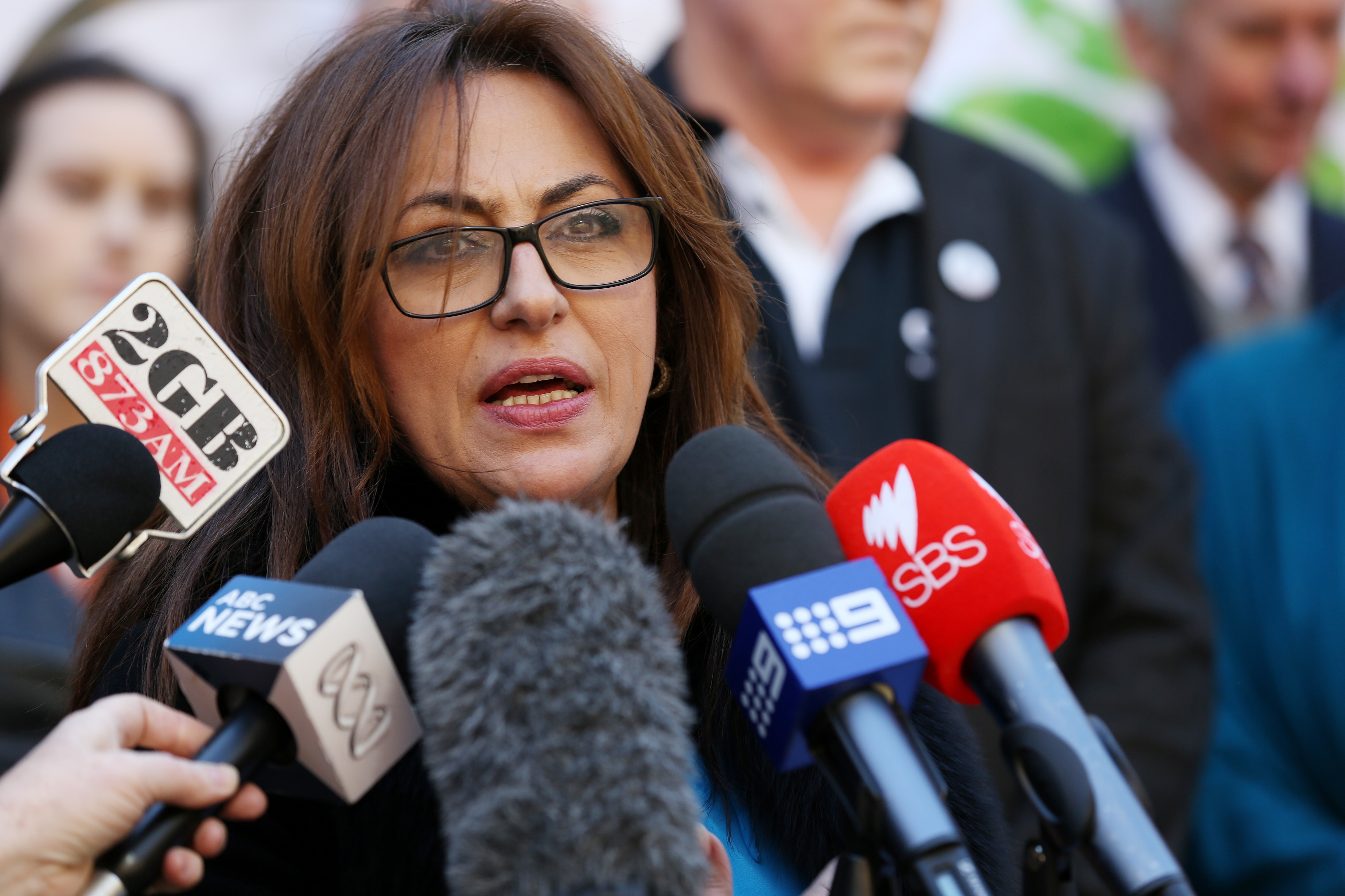 Arab Council of Australia CEO Randa Kattan responds to the Prime Minister's decision to abandon plans to repeal Section 18C of the Racial Discrimination Act in Sydney, Wednesday, Aug 6, 2014. (AAP Image/Nikki Short) NO ARCHIVING