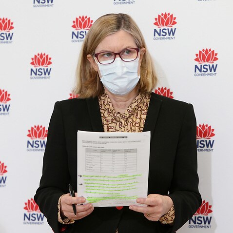NSW Chief Health Officer Dr. Kerry Chant during a COVID-19 update and press conference in Sydney, Friday, July 30, 2021. (AAP Image/Pool, Lisa Maree Williams) NO ARCHIVING