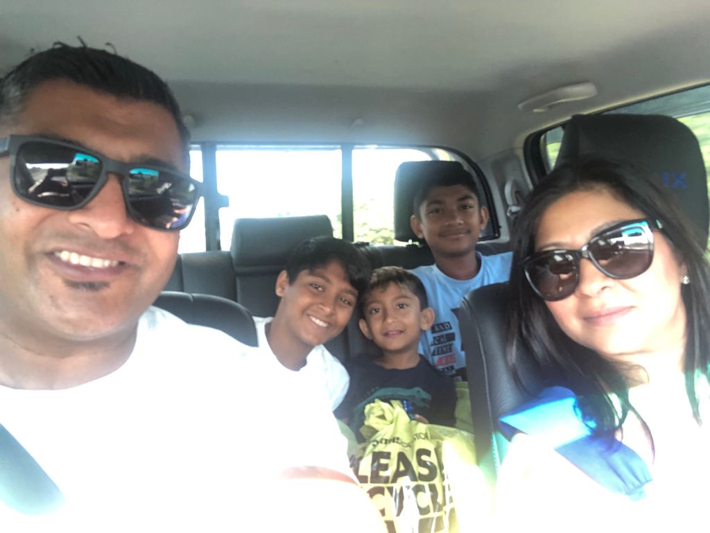 Chetan Bhoola with his family in Durban