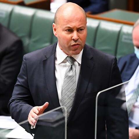 Treasurer Josh Frydenberg speaks during Question Time in federal parliament, Canberra. 