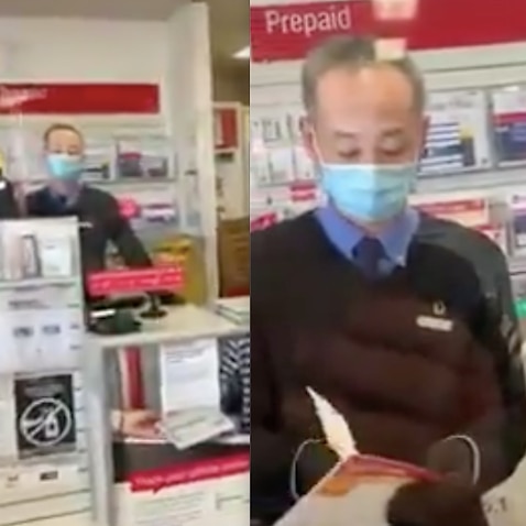 The woman at an Australia Post shop.