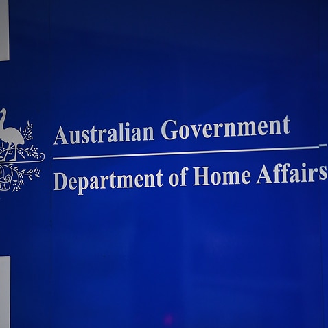 Signage for the Australian Government Department of Home Affairs is seen in Melbourne, Saturday, January 15, 2022. Novak Djokovic still faces uncertainty as to whether he can compete in the Australian Open, despite being announced in the tournament draw. 