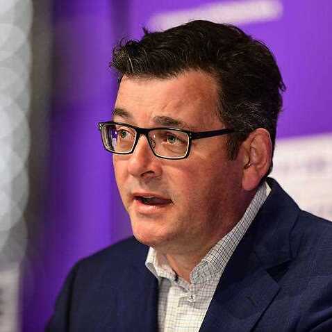 Victorian Premier Daniel Andrews speaking to reporters on Sunday, 30 August. 