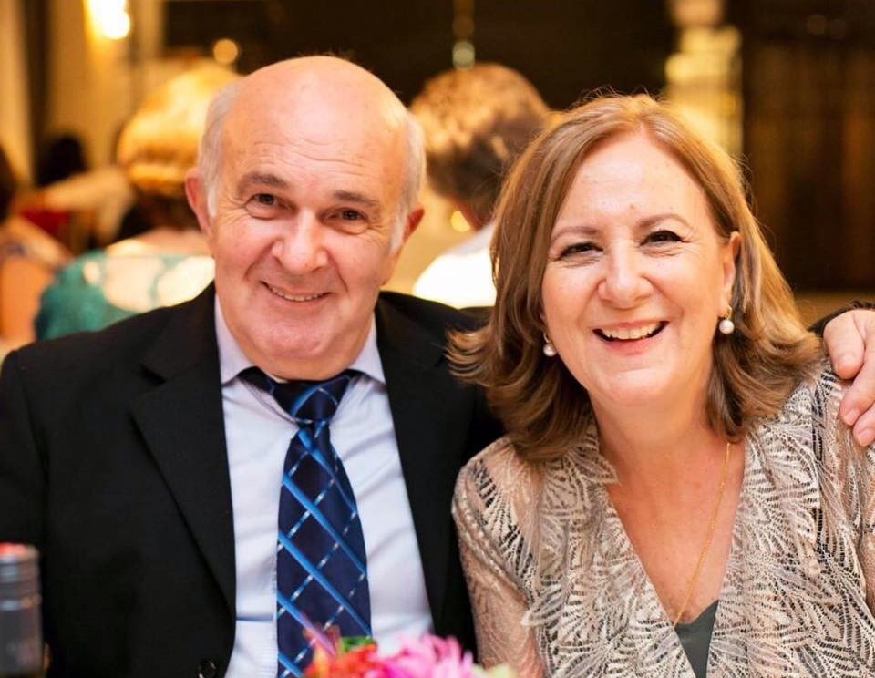 Frank Portelli and his wife at their son's wedding