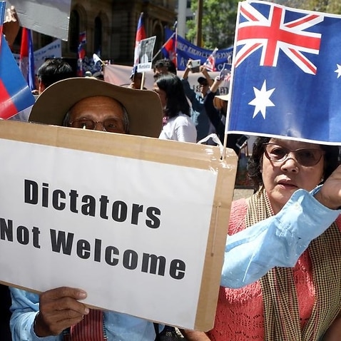A protest against Cambodian Prime Minister Hun sen