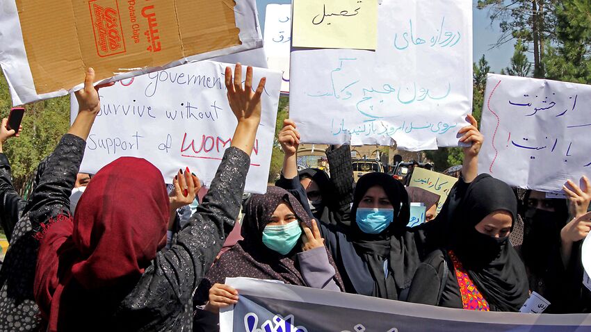 Image for read more article ''It is our right to have an education': Defiant Afghan women hold rare protest'