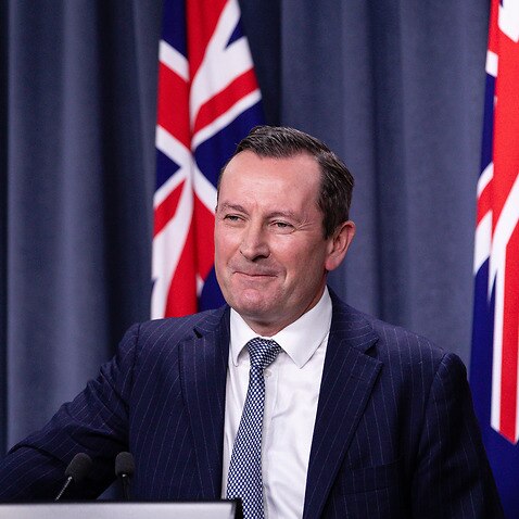 WA Premier Mark McGowan speaks to the media during a press conference in Perth, Monday, July 19, 2021. (AAP Image/Richard Wainwright) NO ARCHIVING