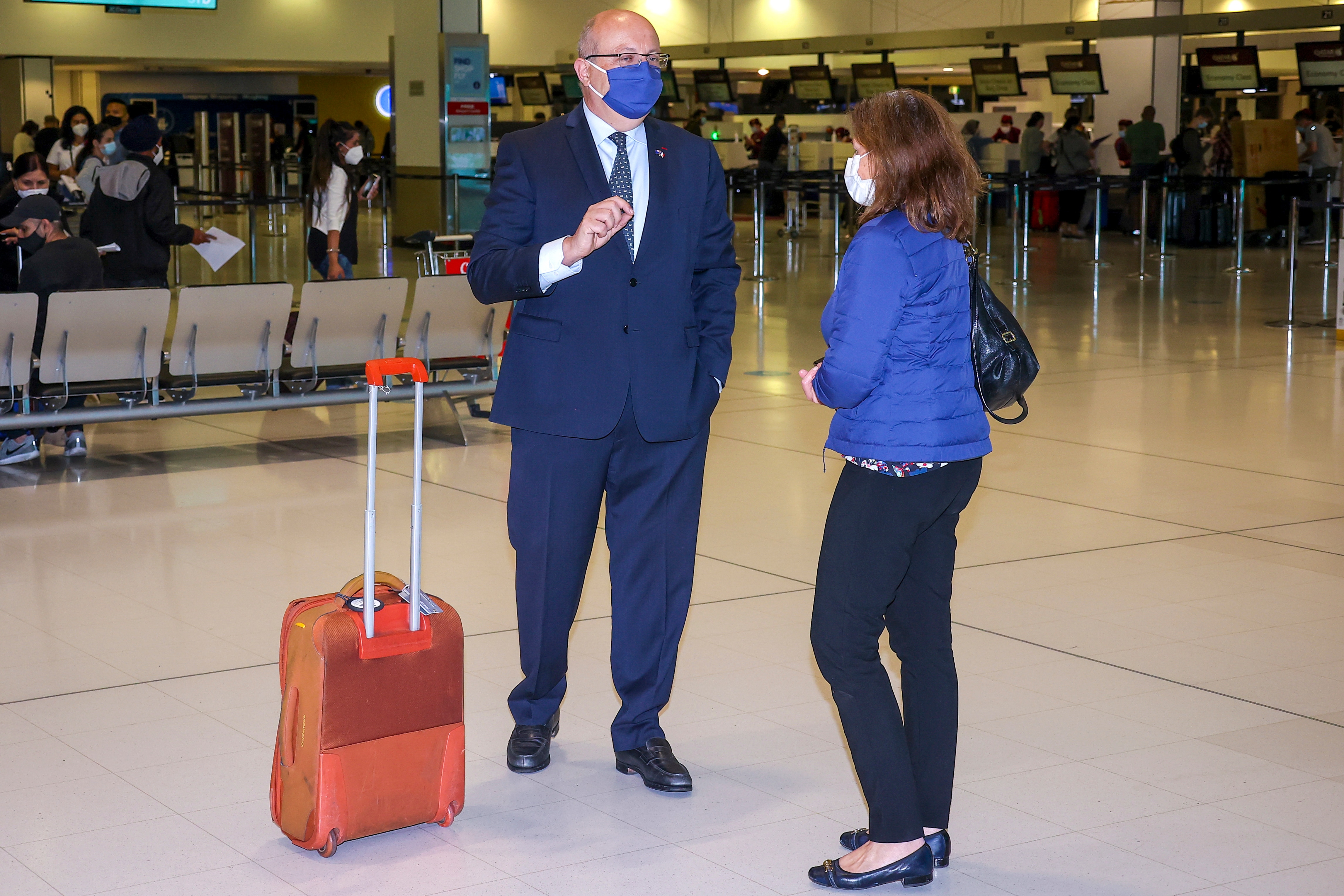 France's Ambassador to Australia Jean-Pierre Thebault at Sydney Airport, Saturday, Sept. 18, 2021. 