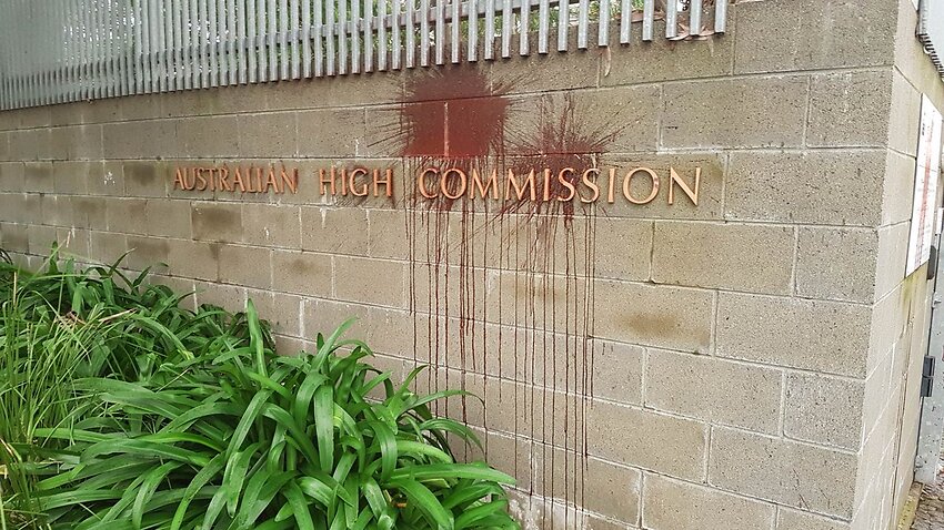 Vandals target Australian High Commission in Zealand second time this year